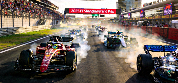 2025赛季F1上海站正赛赛道实况画面